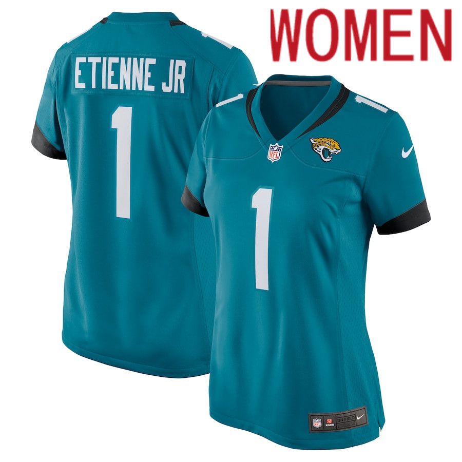 Women Jacksonville Jaguars #1 Travis Etienne Nike Green Game NFL Jersey